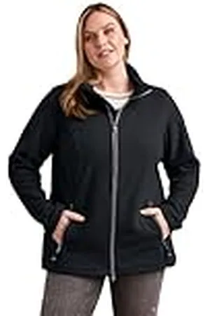 Stoy Chaqueta de Punto para Mujer, Tallas Grandes, STW 2 WMN KNT Jckt, Negro y Azul, 48, 39783-000