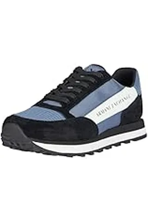 Armani Exchange Essential Osaka, Color Contrasts, Zapatillas Hombre, Azul/Negro, 41 EU