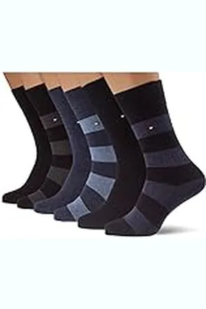 Tommy Hilfiger Classic Calcetines, Azul/Black, 39-42 (Pack de 6) para Hombre
