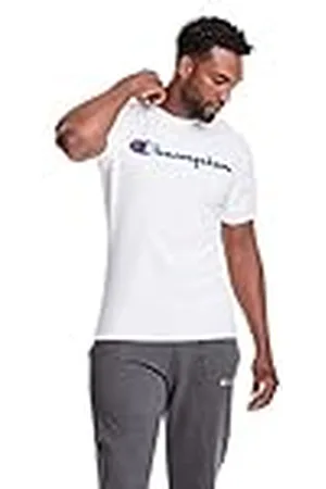 Champion Klassisches Jersey Graphic T-Shirt Camiseta, White Script, XXL para Hombre