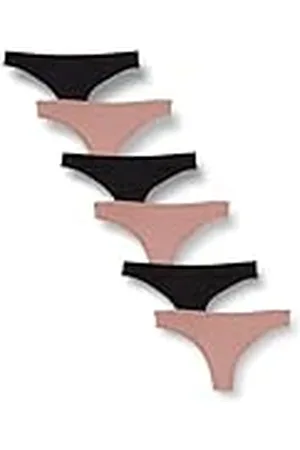 Amazon Ropa Interior de Microfibra (Estilo Hípster y Tanga, Disponible en Tallas Grandes) Mujer, Pack de 6, , 38