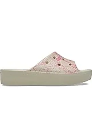 Crocs Mujer Classic Platform Flip W Chancla de Dedo, Bone/Multi, 37/38 EU