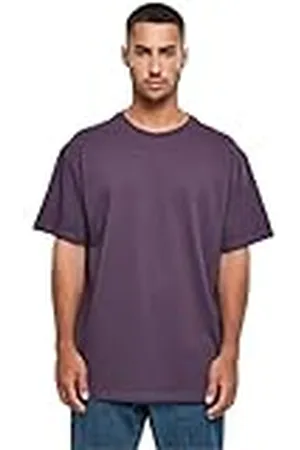 Build Your Brand Camiseta para Hombre Heavy Oversize tee 100% algodón, Color Morado, Talla M