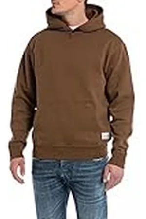 Replay M6702, Sudadera con capucha Hombre, Marrón , S
