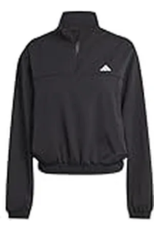 adidas Mujer AEROREADY Train Essentials Woven Quarter-Zip Track Jacket, Black/White, XS