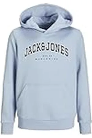 JACK & JONES Jjecaleb Varsity Sweat Hood Noos Jnr Sudadera con Capucha, Chambray Blue, 164 cm para Niños