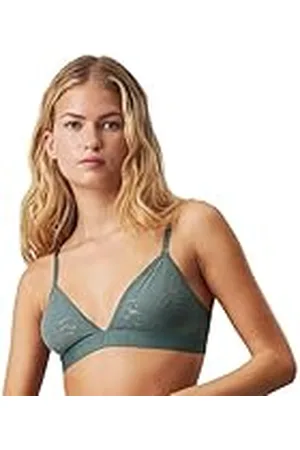 Calvin Klein Sujetador Tipo Bralette Mujer Unlined Triangle elástico, Gris (Blue Performance), S