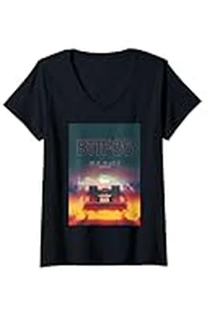 Back To The Future Mujer Póster 35th Aniversary Destination Time Camiseta Cuello V