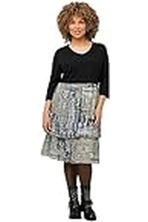 Ulla Popken Vestido de Punto Plisado, , 48-50 para Mujer