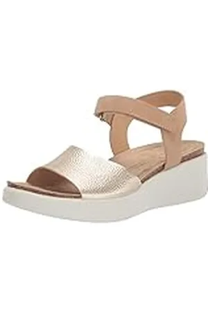 Ecco Flowt, Sandals Mujer, Pure White Gold/Powder, 42 EU
