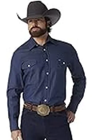Wrangler Camisa para Hombre, Azul L