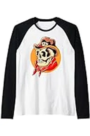 Urban Empyre Calavera de vaquero Camiseta Manga Raglan