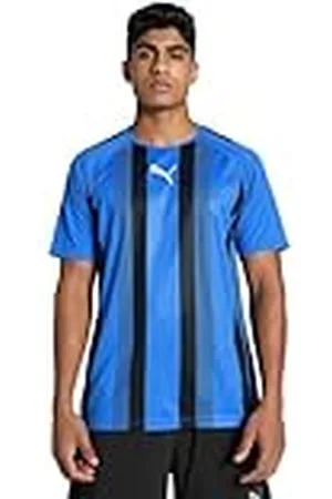 PUMA Teamliga Striped Jersey Shirt, Electric Blue Lemonade- Black- White, XL Hombre