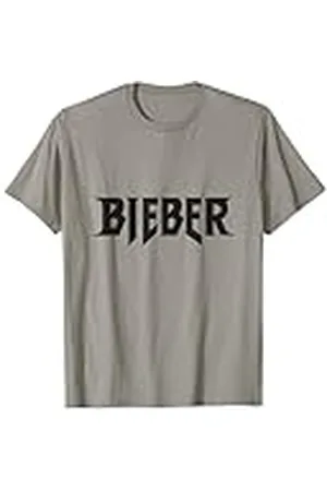 Justin Bieber Camiseta Negra con Logotipo Bieber - Hombre, Fans de , Manga Larga, Camisa, Gris, Pequeño