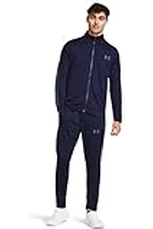 Under Armour UA Knit Track Suit Conjunto de deporte para hombre, chándal cómodo y suave, color azul medianoche/gris oscuro