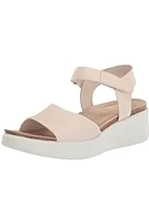 Ecco Flowt Wedge Cork, Sandalias Mujer, Limestone, 38/38.5 EU