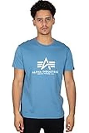 Alpha Industries Basic Camiseta, Azul (Airforce Blue-538), S para Hombre