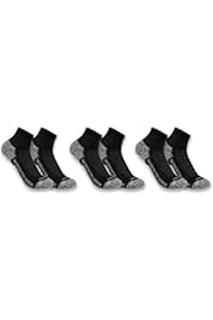 Carhartt Calcetines de peso medio para hombre Force Paquete de 3, Negro, Large