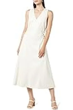THE DROP Sabi Vestido Midi Cut-Out de Cuero Vegano para Mujer, , M