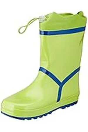 Playshoes Botas de Goma Forradas, Botas de lluvia Unisex niños, Verde/Azul, 34 EU