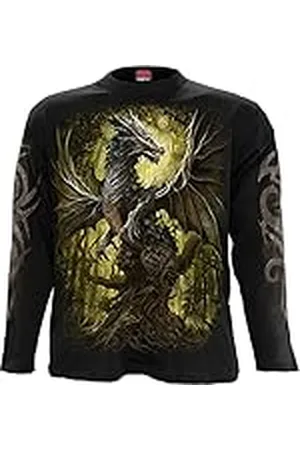 Spiral Oak Dragon - Longsleeve T-Shirt Black XL