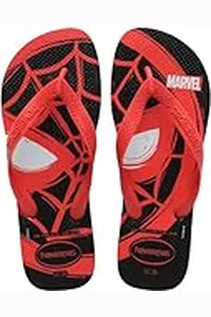 Havaianas Top Marvel Logomania (Mini Me), Chanclas Niño, Black/Red Ruby, 29/30