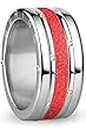 Bering Anillos combinados intercambiables para mujer en plata y rojo con el exclusivo sistema Twist & Change, Lena