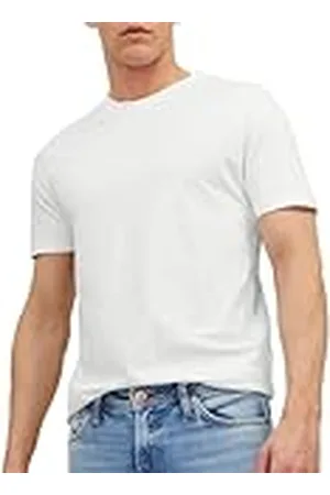 JACK & JONES Camiseta Hombre – Cuello Redondo, 100% Algodón Orgánico, Manga Corta, Ajuste Estándar, Cómoda y Transpirable, Ropa Casual