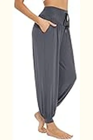 Sykooria Pantalones Deportivos para Mujer de Algodón Pantalones de Yoga con Bolsillos Pantalón de Harem Cintura Alta Pilates Baile Jogger Ropa de Casa