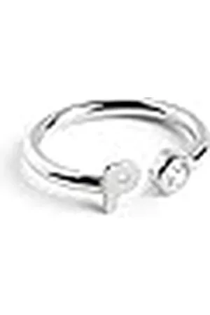 SINGULARU Anillo Personalizado Letter Spark . Ajustable. de Ley 925 con Acabado Baño de Rodio. Talla Unica. Joyas para Mujer. Letra P