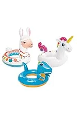 Intex Anillos de Animales Grandes, tamaño desinflado: 1,07 m x 58 cm (Unicornio), 86 cm x 58 cm (Llama), 81 cm x 58 cm (Dinosaurio) (59221NP)