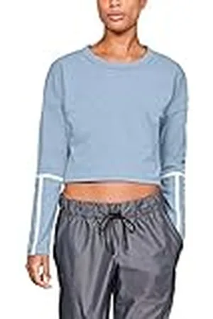 Under Armour UA Camisa de manga larga, Mujer, Static Blue Light Heather / Aluminum Light Heather / Aluminum (414), LG