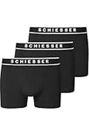 Schiesser 3 Pack Boxershorts Bio Baumwolle Multipack-95/5 Organic Bóxer, Negro_173983, XL para Hombre