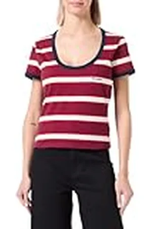 Wrangler Scoop Neck Ringer tee Camiseta, , S para Mujer