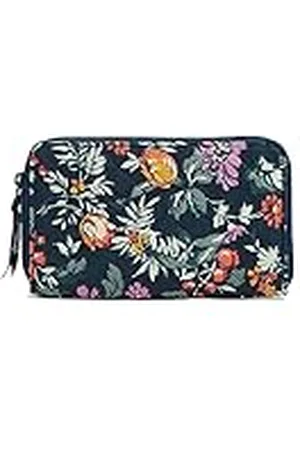 Vera Bradley Cartera de Viaje de algodón para Mujer con protección RFID, Color Verde Floral recién Cortado, Talla única