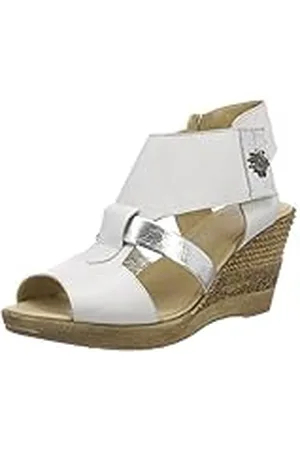 Andrea Conti Hirschkogel 3675700 - Sandalias con Punta Abierta de Cuero Mujer, Color Multicolor, Talla 35 EU