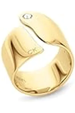 Calvin Klein Anillo de la colección CK CHERISHED para mujer en oro amarillo adornado con un cristal - 35000663C, Acero inoxidable, Sin piedras preciosas