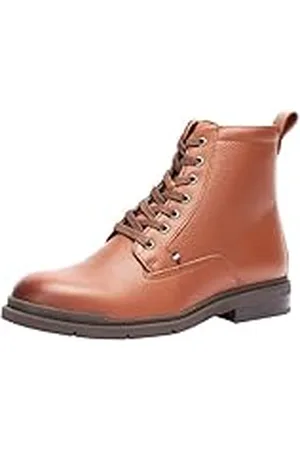 Tommy Hilfiger Botas de Caña Baja Hombre Warm de Piel, Marrón (Winter Cognac), 45 EU