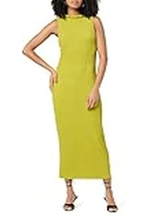THE DROP Lena High Neck Textured Midi Dress Vestidos, , M