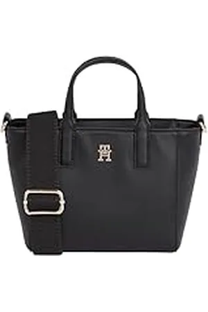 Tommy Hilfiger Bolso Tote Mujer Soft Logo Mini pequeño, Negro (Black), Talla Única