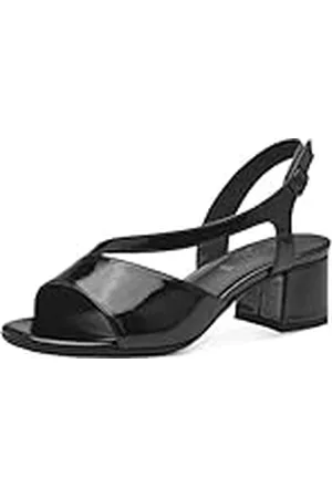 Jana Softline 8-28378-42 018 Black Absatzsandale Komfortable Mehrweite Alltagsschuh Festlich Elegant, Sandalia con talón Mujer, , 37 EU Ancho