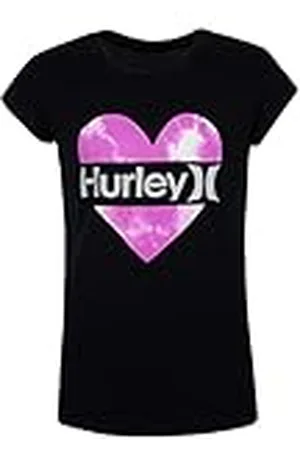 Hurley Hrlg Split Heart Tee, Camiseta Niñas, Preta , 4 Años