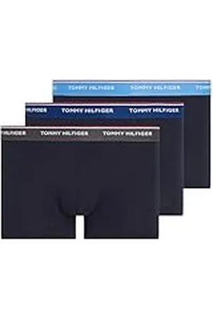 Tommy Hilfiger Hombre Pack de 3 Bóxers Trunks Ropa Interior, Multicolor (Blue Spell/Anchor Blue/Dark Ash), S