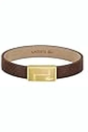 Lacoste Pulsera de piel para Hombre Colección MONOGRAM LEATHER Marrón - 2040187