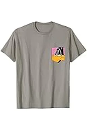 LOONEY TUNES Daffy Duck Face Faux Pocket Camiseta