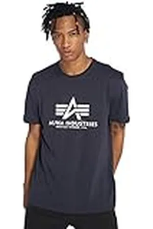 Alpha Industries Basic Camiseta, Azul (Navy-02), XXX-Large para Hombre