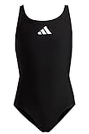 adidas Solid Small Logo Swimsuit Traje de baño de una Pieza, Niñas, Multicolor (Black/White), 18-24 Months
