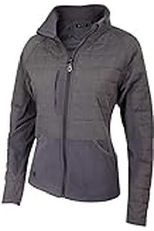 Island Green Green Island Golf IGLJKT1846 mujer cremallera Deportes contraste ligeramente acolchado chaqueta, roca de fondo gris, tamaño 16
