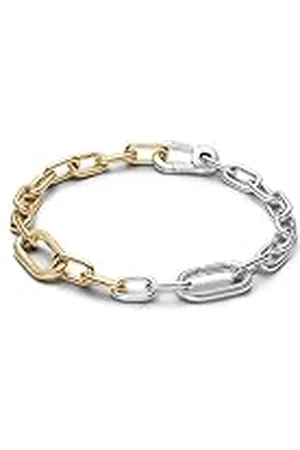 PANDORA ME 563689C00-5 - Pulsera de plata de ley con chapado en oro de 14 quilates y circonitas, compatible con ME, tamaño: 23 cm, 23cm, Plata de ley, No es una piedra preciosa