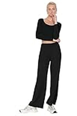 Trendyol Pantalones de chándal de Pierna Ancha con Cintura Normal para Mujer Deportivos, , S